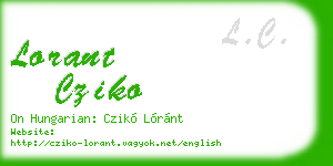 lorant cziko business card